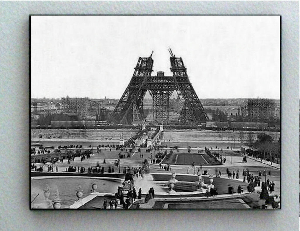 Rare Framed Paris France 1888 Eiffel Tower Construction Vintage Photo Giclée