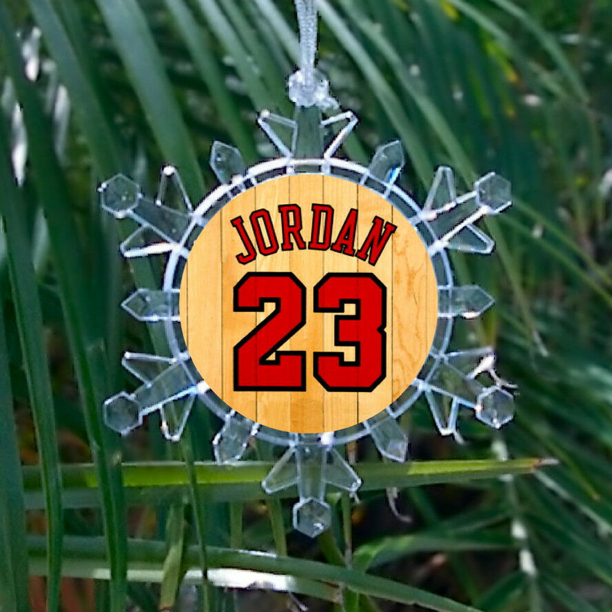 Michael Jordan jersey Snowflake Light Holiday Christmas Tree Ornament