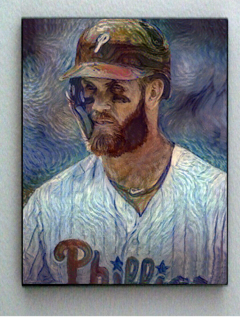 Framed Philadelphia Abstract Phillies Bryce Harper Art Print Lim Ed w/signed COA