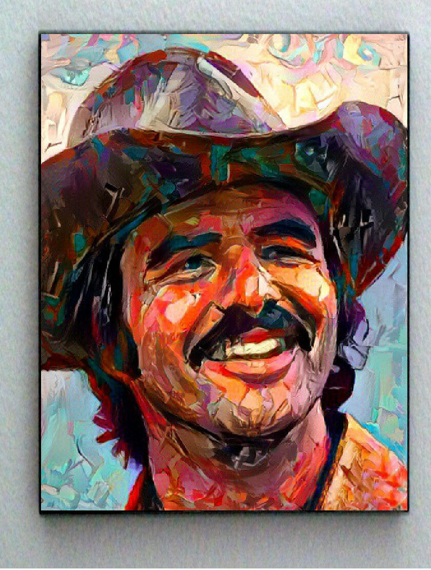 Framed Abstract Burt Reynolds Cowboy Hat Art Print Limited Edition w/signed COA