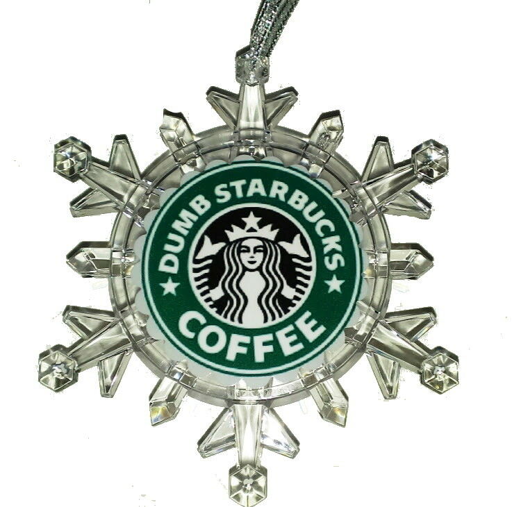 Dumb Starbucks Coffee Snowflake Colored Light Holiday Christmas Tree Ornament