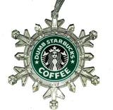 Dumb Starbucks Coffee Snowflake Colored Light Holiday Christmas Tree Ornament
