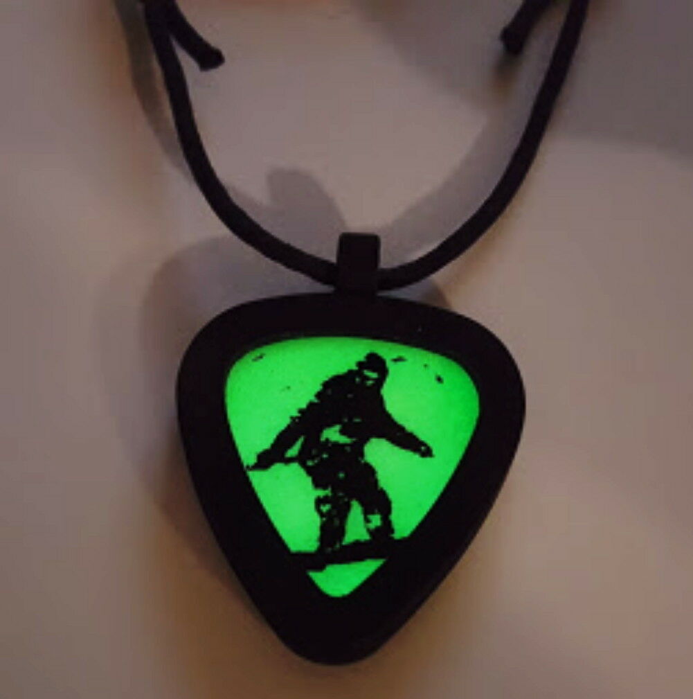 Glow In The Dark Pickbandz Bigfoot Yeti Sasquatch Guitar Pick Necklace