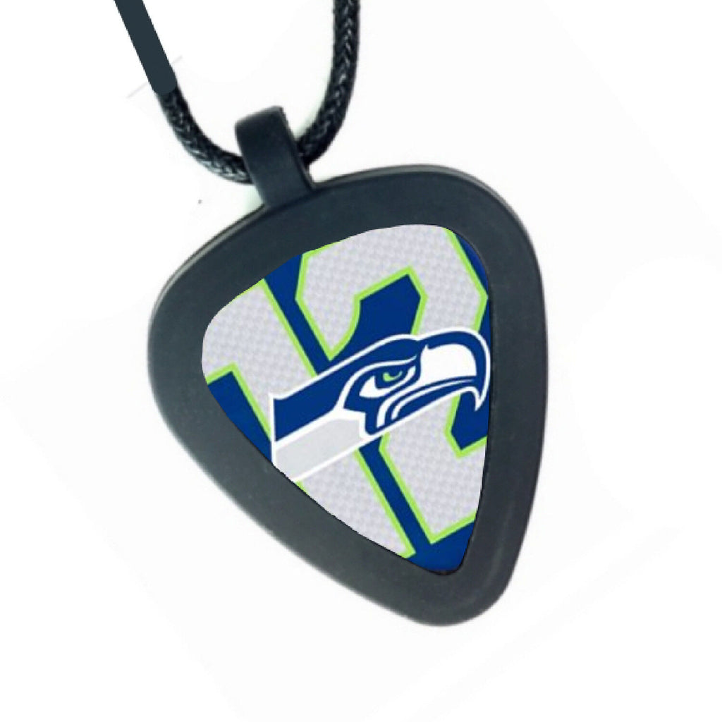 Seattle Seahawks 12 Twelver Fan 12th man Pickbandz Real Guitar Pick Necklace