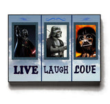 Framed Star Wars Darth Vader Live Laugh Love Parody 8.5 X 11