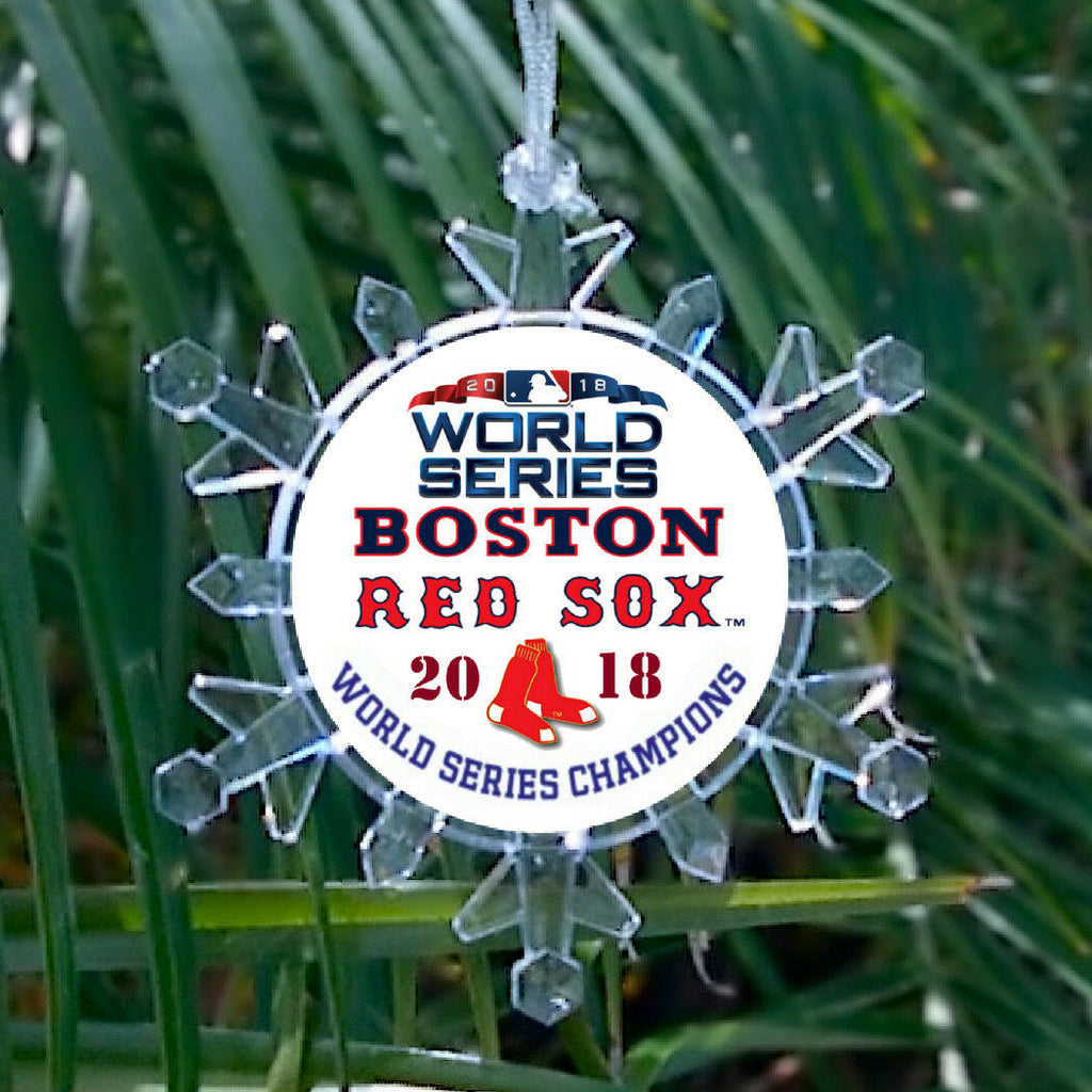 Boston Red Sox 2018 World Series Snowflake LIT Holiday Christmas Tree Ornament