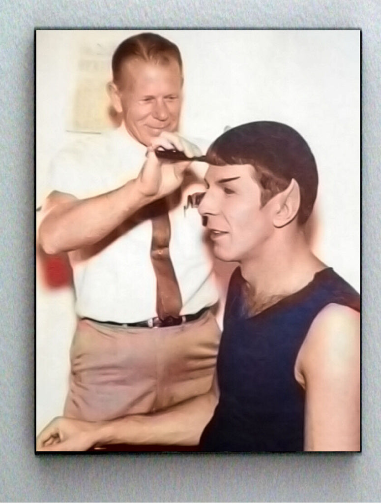 Rare Framed Fun Star Trek Color Spock Haircut Vintage Photo. Giclée Print