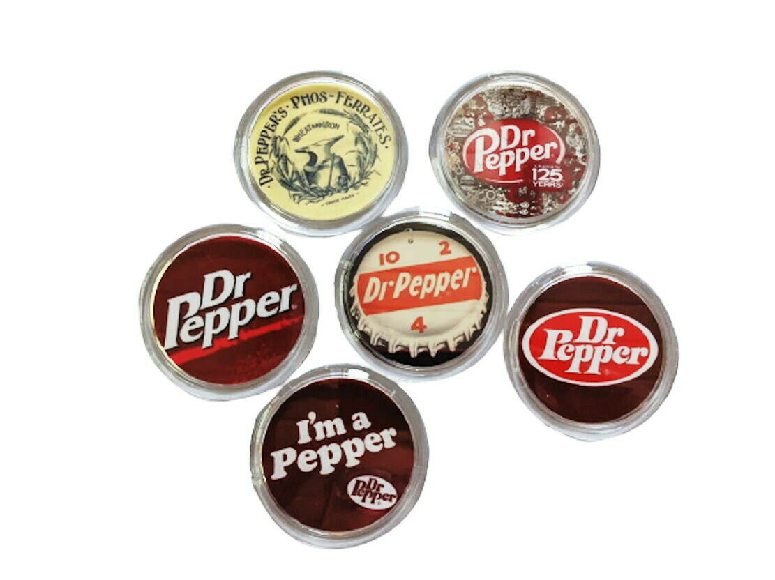 Doctor Dr Pepper retro drink logs Magnet Set of 6 Big Fridge Locker Desk Magnets