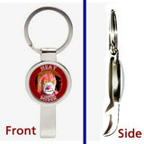 TThe Heat Miser YWASC Pennant or Keychain silver tone secret bottle opener