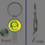 GlowWorm Glow In The Dark Worm Pendant Keychain silver secret bottle opener