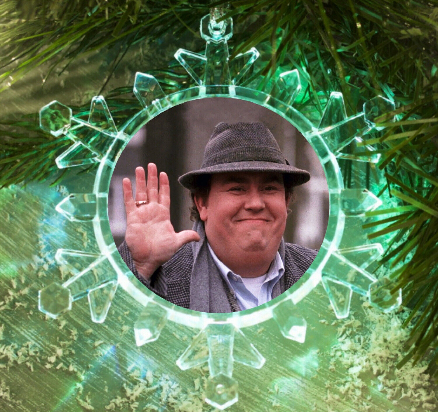 Uncle Buck John Candy Snowflake Blinking Lit Holiday Christmas Tree Ornament