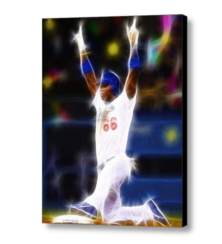 Framed LA Dodgers Yasiel Puig Magical Art Print Limited Edition w/signed COA