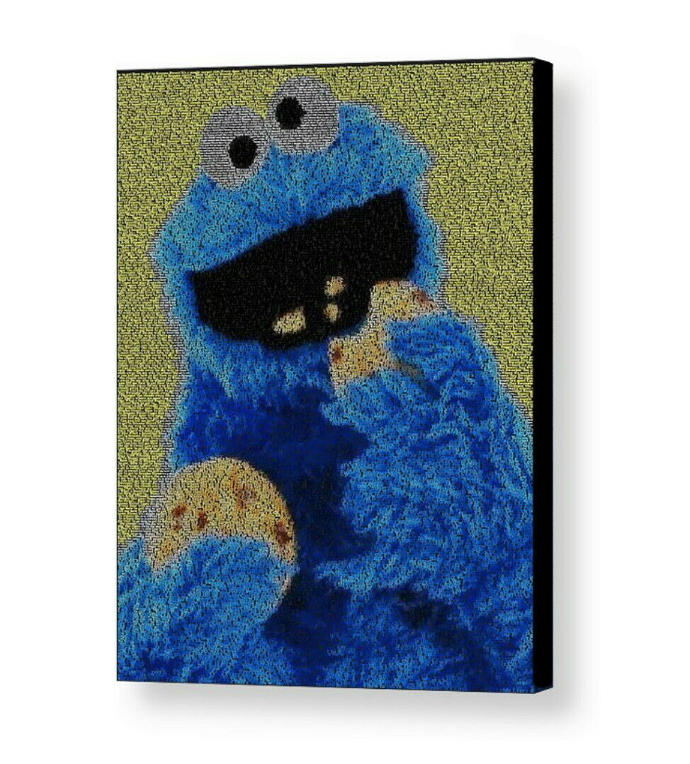Cookie Monster Sesame Street Theme Song Lyrics Framed Mosaic Print Lim Edition