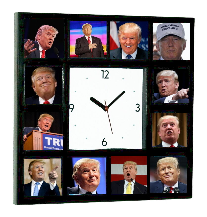 Elect Donald Trump For President 2016 Campaign Clock with 12 pictures