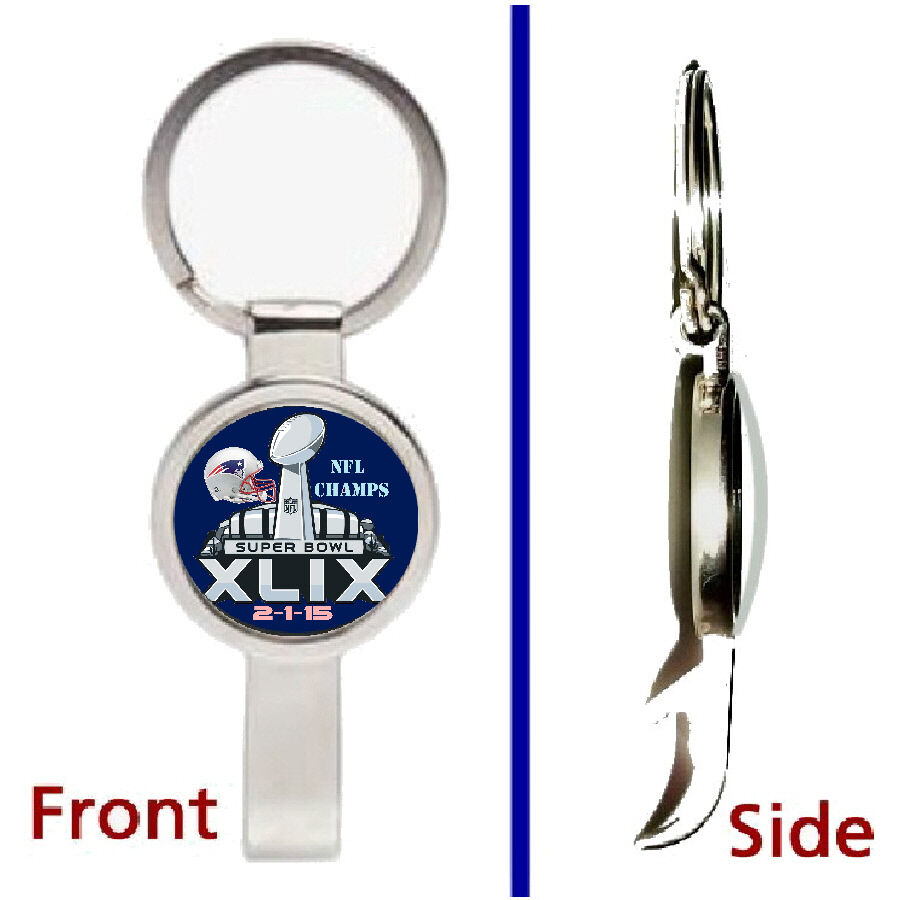 New England Patriots Super Bowl 49 Pendant or Keychain secret bottle opener