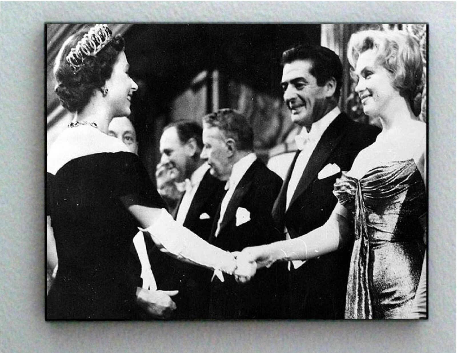 Rare Framed Queen Elizabeth meets Marilyn Monroe Vintage Photo Jumbo Print