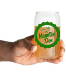 Retro Promo Mountain Mt. Dew Vintage Logo Glass Soda Can Shape, holds 16oz