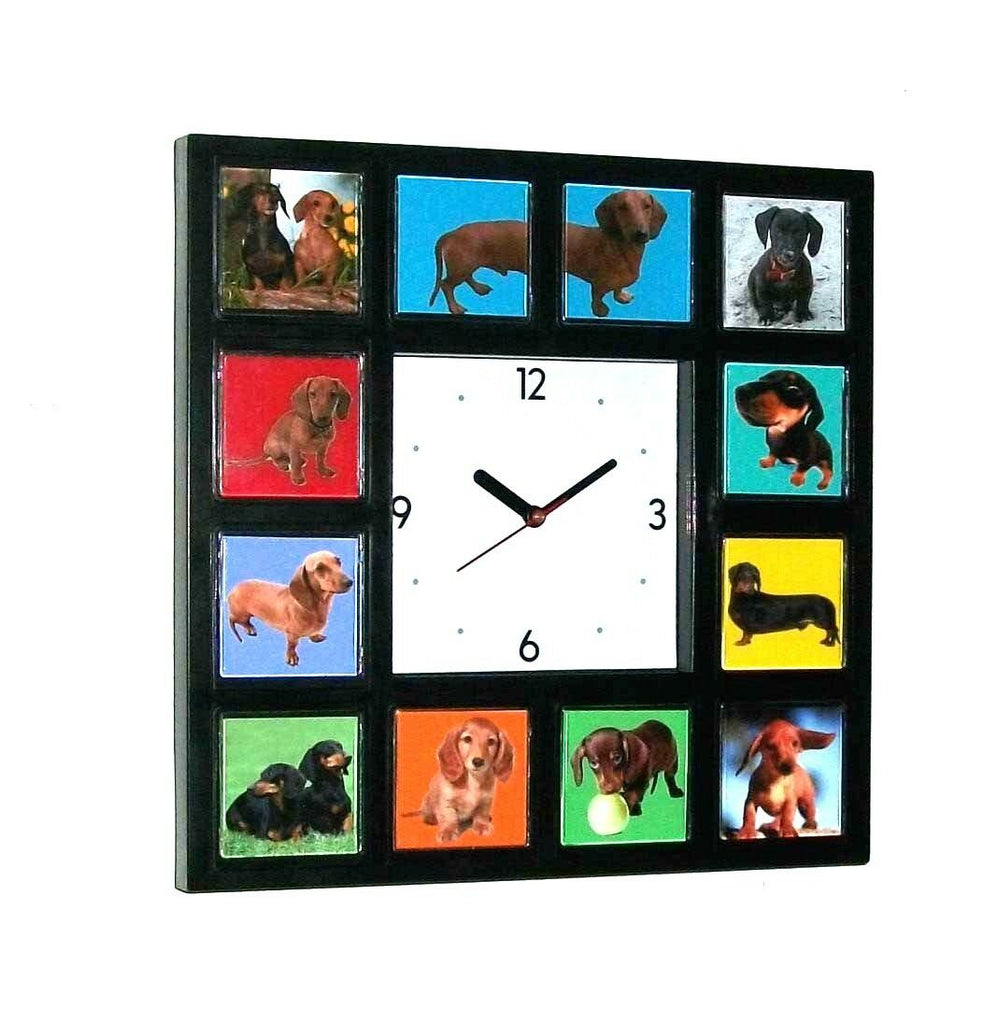 Dachshund Weiner Dog Clock with 11 pictures puppy adult