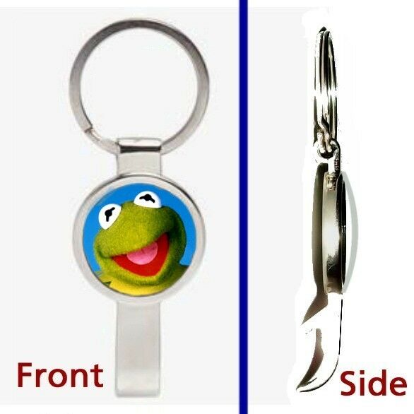 Kermit The Frog Pennant or Keychain silver tone secret bottle opener