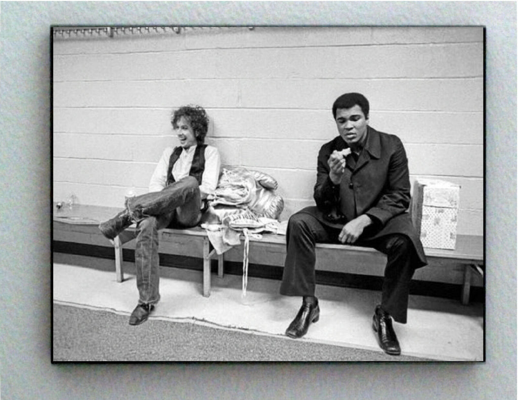 Rare Framed 1975 Muhammad Ali with Bob Dylan Vintage Photo. Giclée Print