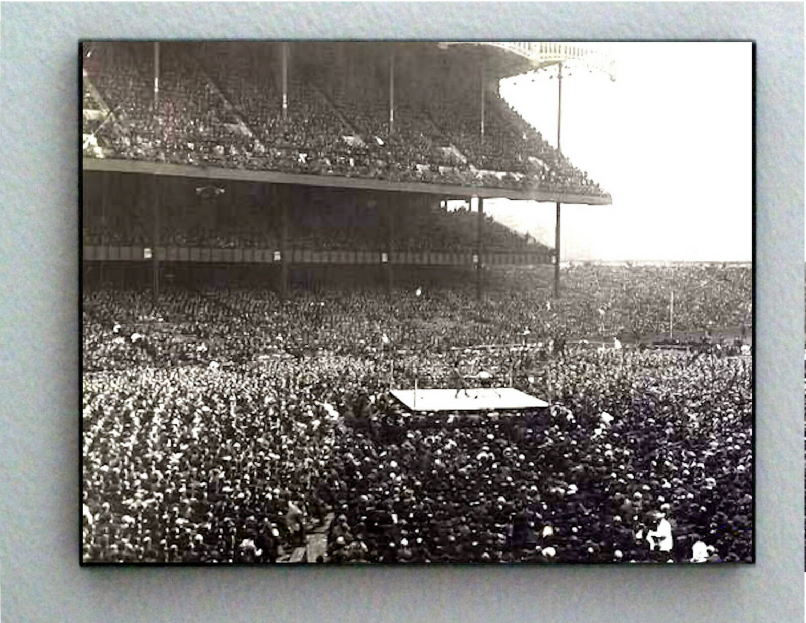 Rare Framed 1923 Boxing at Yankee Stadium Vintage Photo. Jumbo Giclée Print