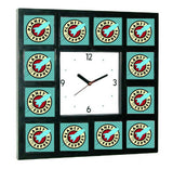 Futurama Planet Express Clock promo around the Clock with 12 surrounding images