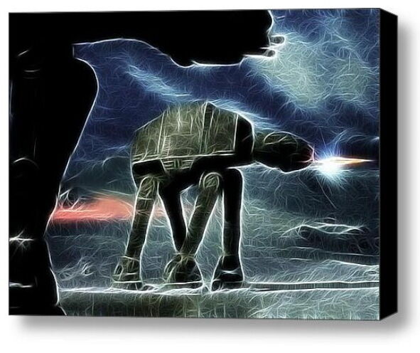 Magical At-At at Night Star Wars Framed 9X11inch Limited Edition Art Print w/COA