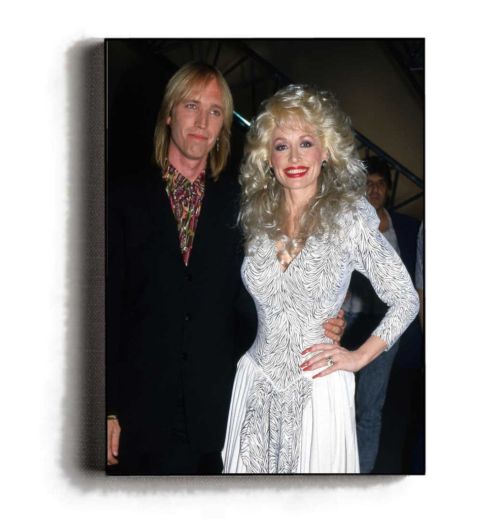 Rare Framed Hi-Res Tom Petty Dolly Parton Vintage Photo. Jumbo Giclée Print