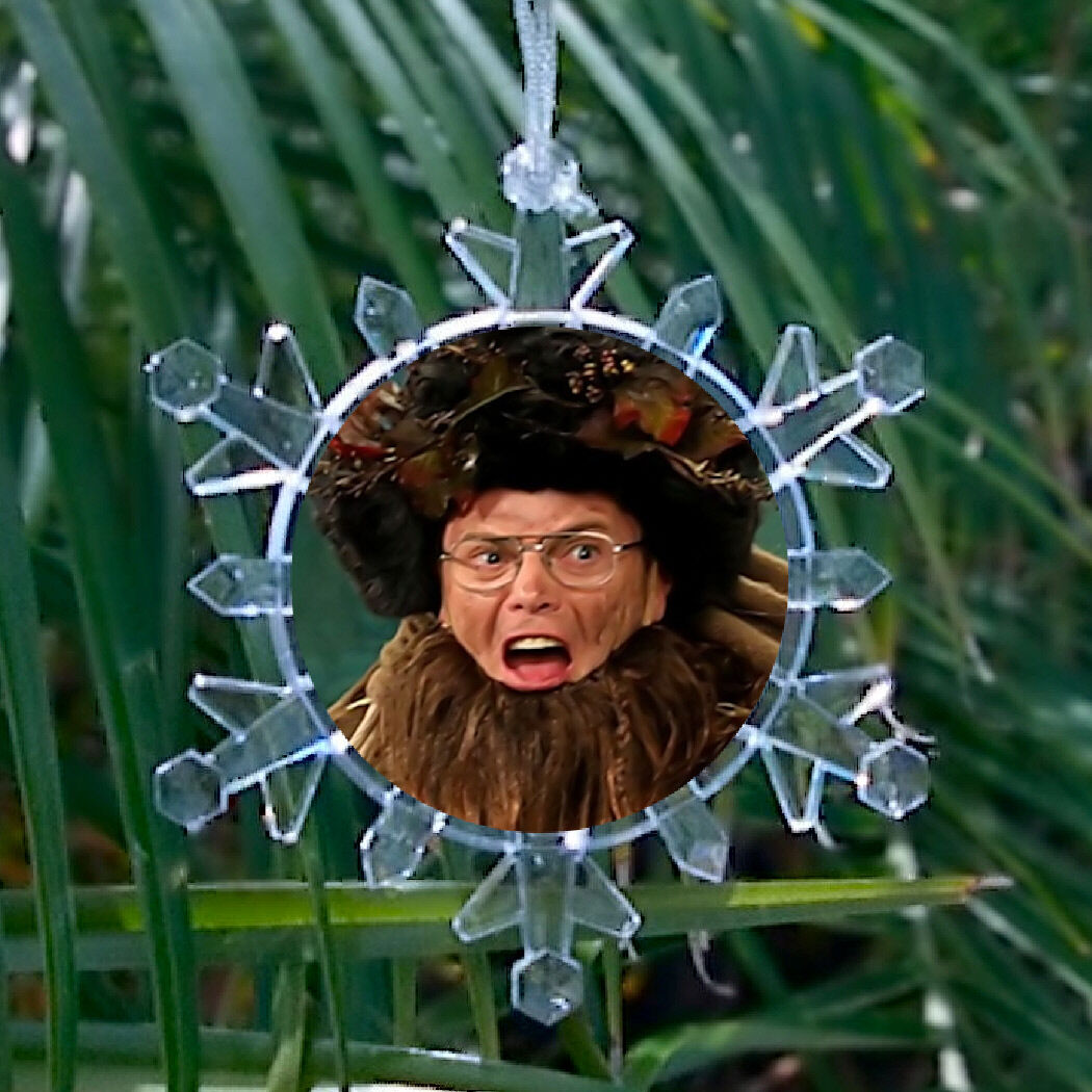 Dwight Schrute Belsnickel Snowflake Blinking Holiday Christmas Tree Ornament