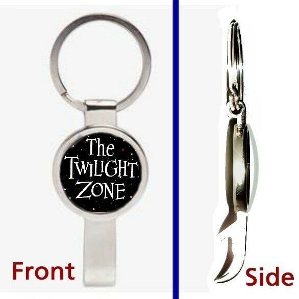 The Twilight Zone Pendant or Keychain silver tone secret bottle opener