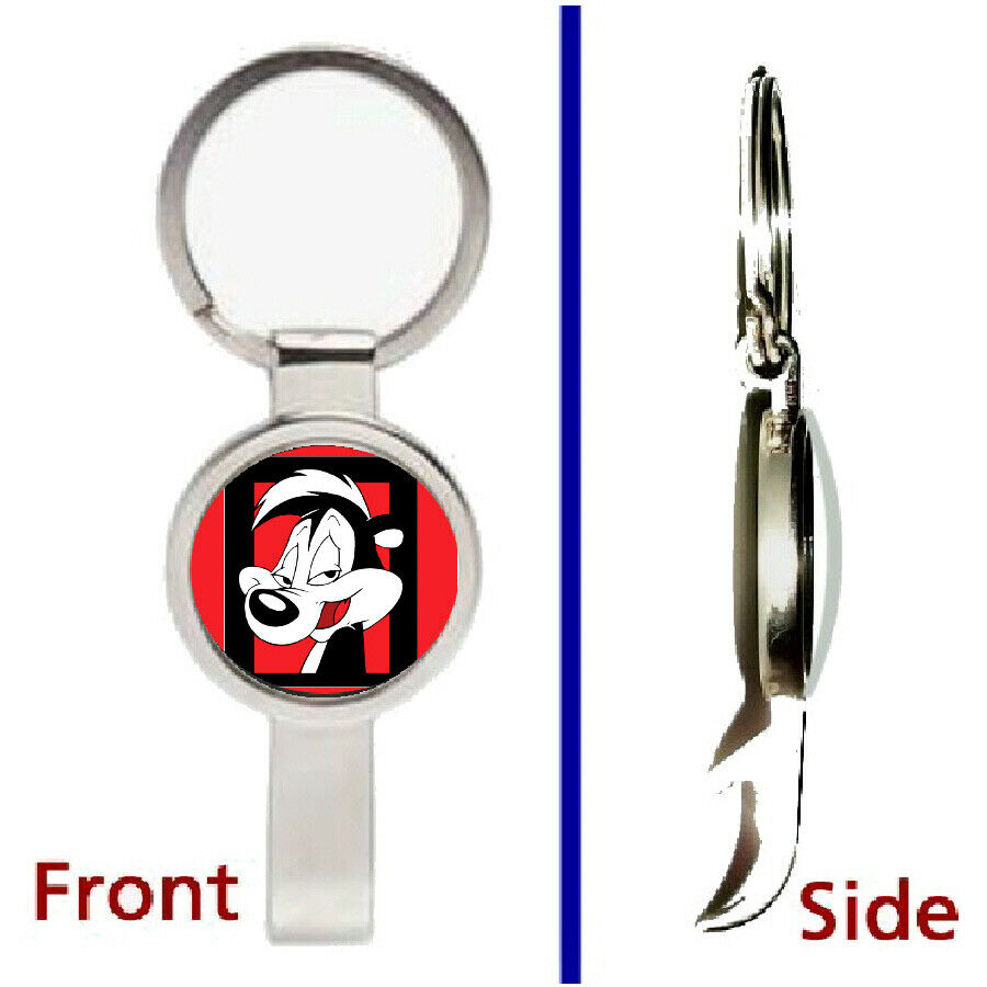 Pepe Le Pew Skunk Pendant or Keychain silver tone secret bottle opener