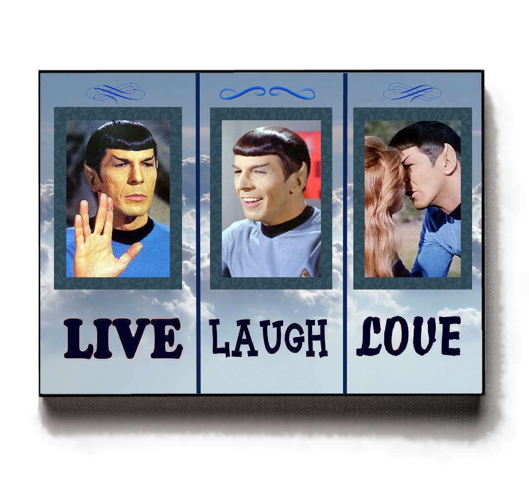 Framed Star Trek Spock Live Laugh Love Parody