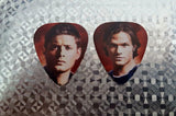 Set Sam and Dean Supernatural TV Show premium Promo Guitar Pick Pic