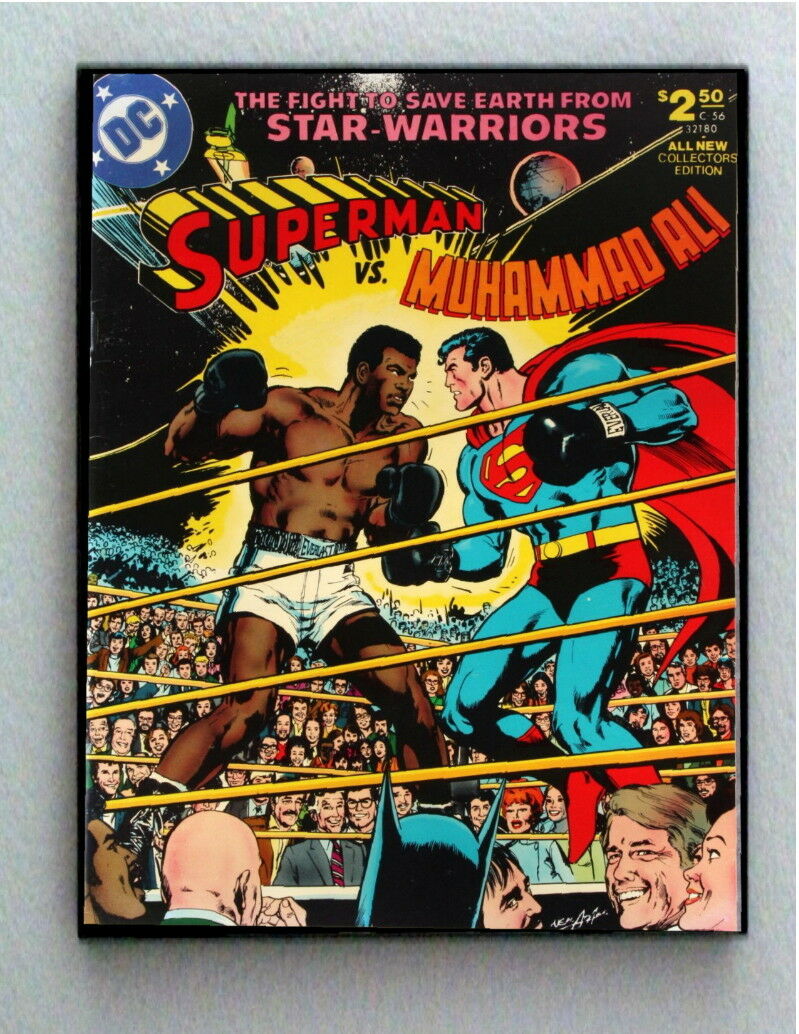 Framed Muhammad Ali vs Superman Comic Cover Restored Reprint