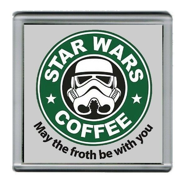 Star Wars Stormtrooper Parody Starbucks Coffee mug Coaster 4 X 4 inches