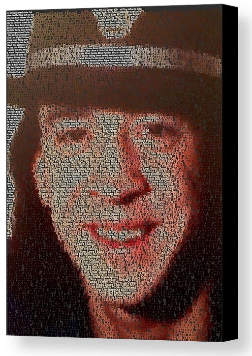Stevie Ray Vaughan Song List Incredible Mosaic Framed Print Limited Edition +COA