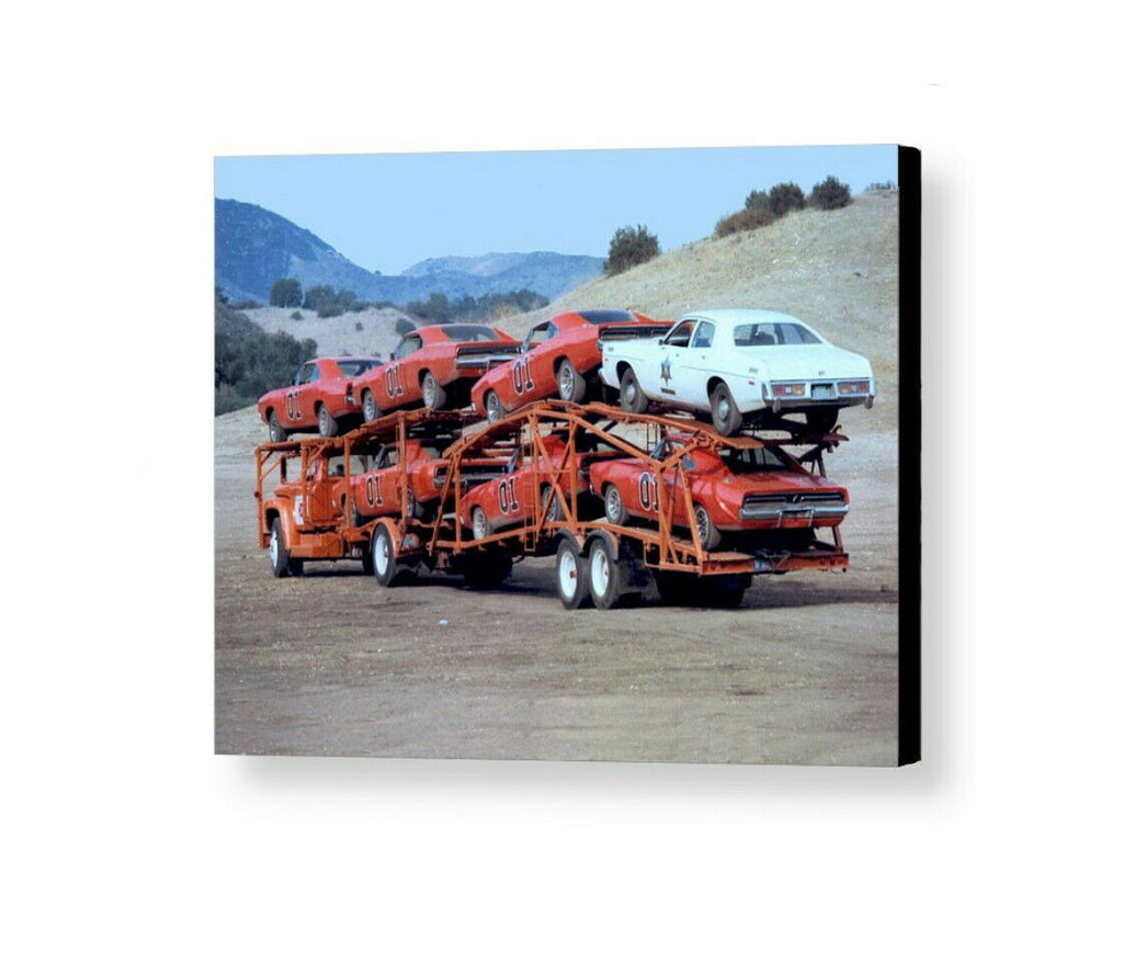 Rare Framed Vintage The Dukes Of Hazzard Production Car Photo. Giclée Print