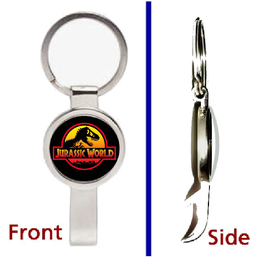 Jurassic World Park Movie Prop Pendant or Keychain silver secret bottle opener
