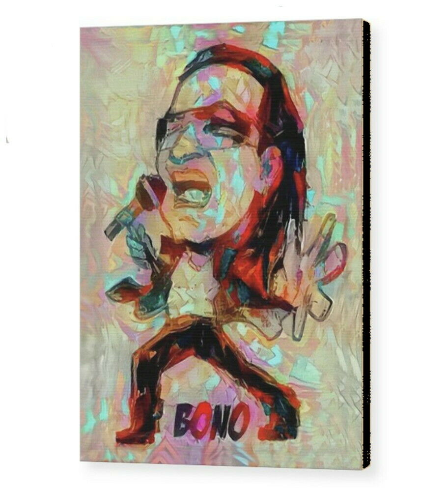 Framed U2 Band Bono Caricature 8.5X11 Art Print Limited Edition w/signed COA