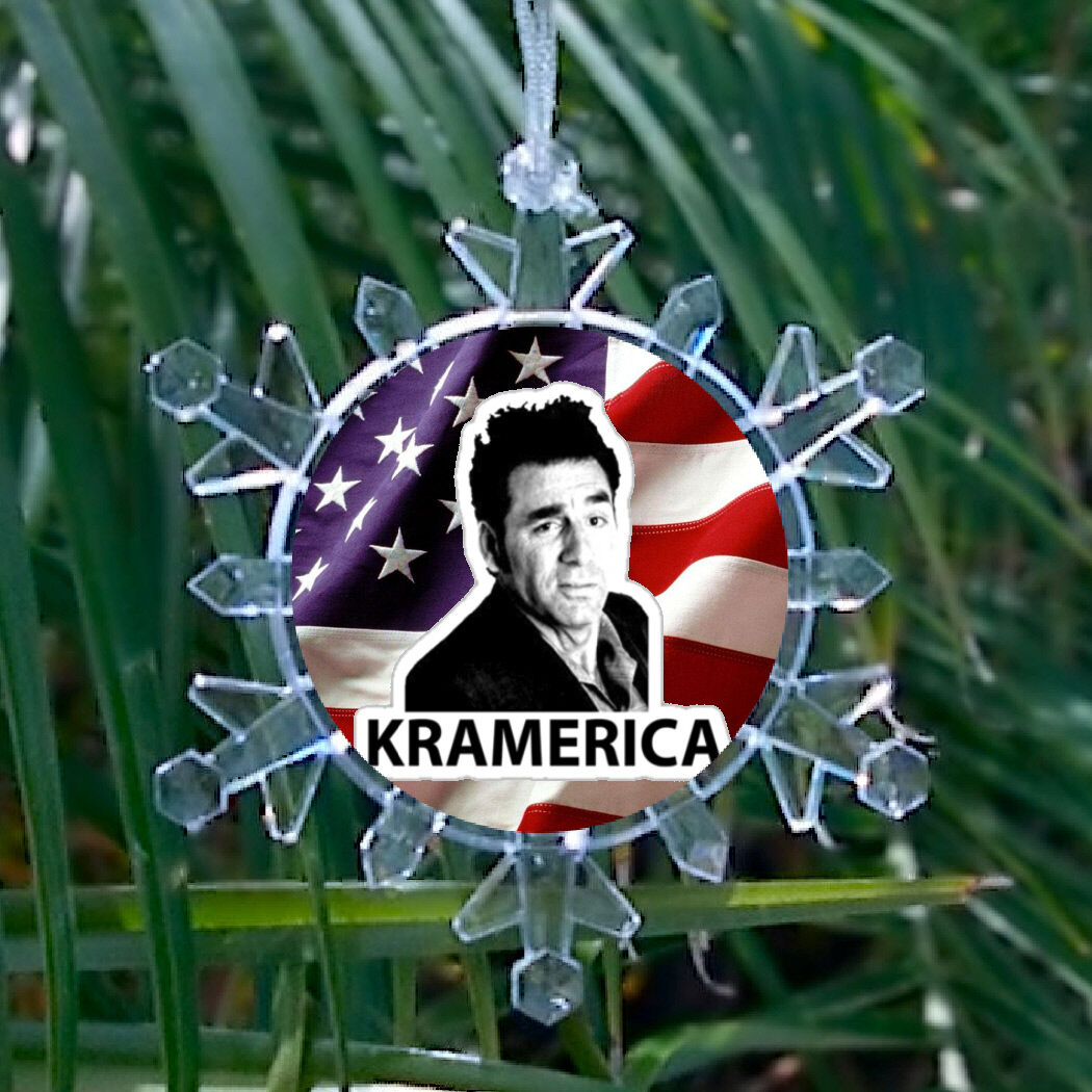 Seinfeld Kramer Kramerica Snowflake Blinking Holiday Christmas Tree Ornament