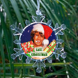George Michael Wham Last Christmas Snowflake Blinking Lit Holiday Tree Ornament