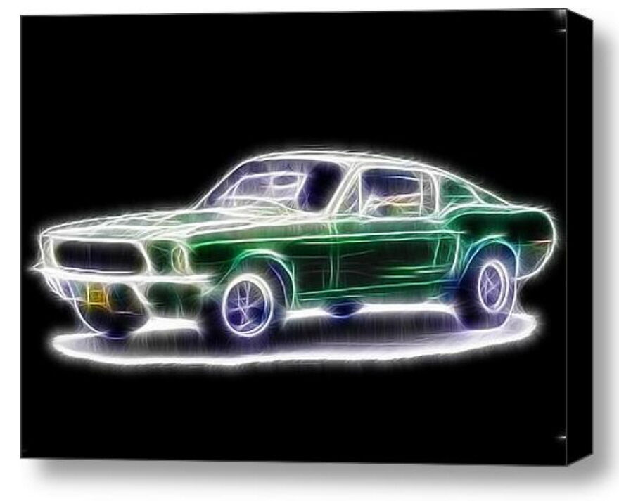 Framed Magical 1968 Ford Mustang 9X11 Steve McQueen Bullitt Limited w/signed COA