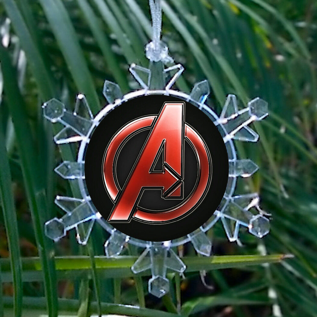 Marvel Avengers Assemble Snowflake Blinking Holiday Christmas Tree Ornament