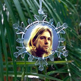 Kurt Cobain Snowflake Colored Blinking Light Holiday Christmas Tree Ornament