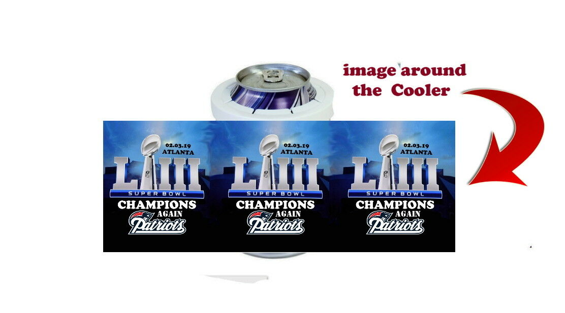 New England Patriots Super Bowl 53 Champs AGAIN Can Cooler Promo Beer or Soda