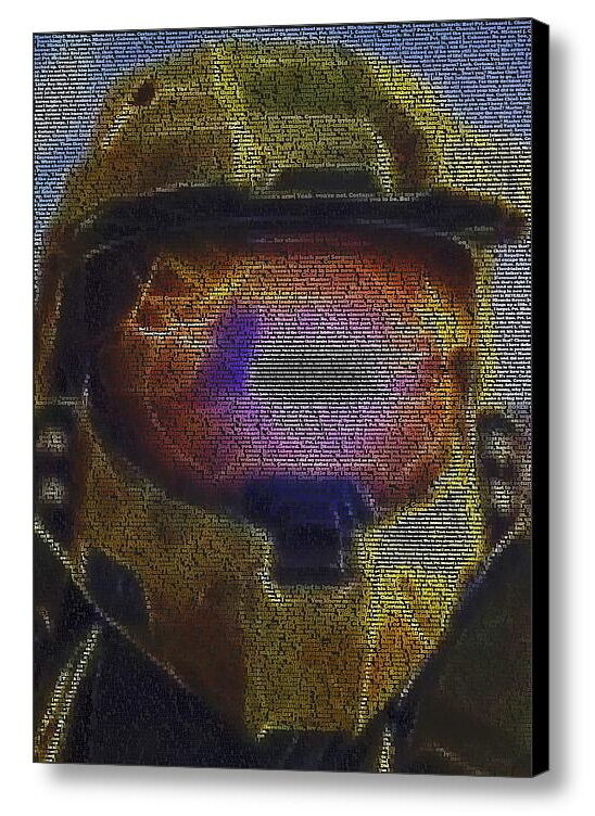 Halo 3 Helmet Video Game Quotes Mosaic Framed 9X11 Limited Edition Art w/COA