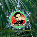 Johnny Cash Snowflake Multi Color Blinking Light Holiday Christmas Tree Ornament