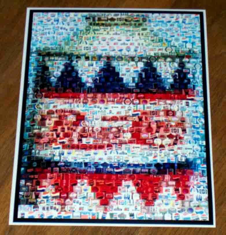 Amazing vintage Pepsi Cola Can Montage art print