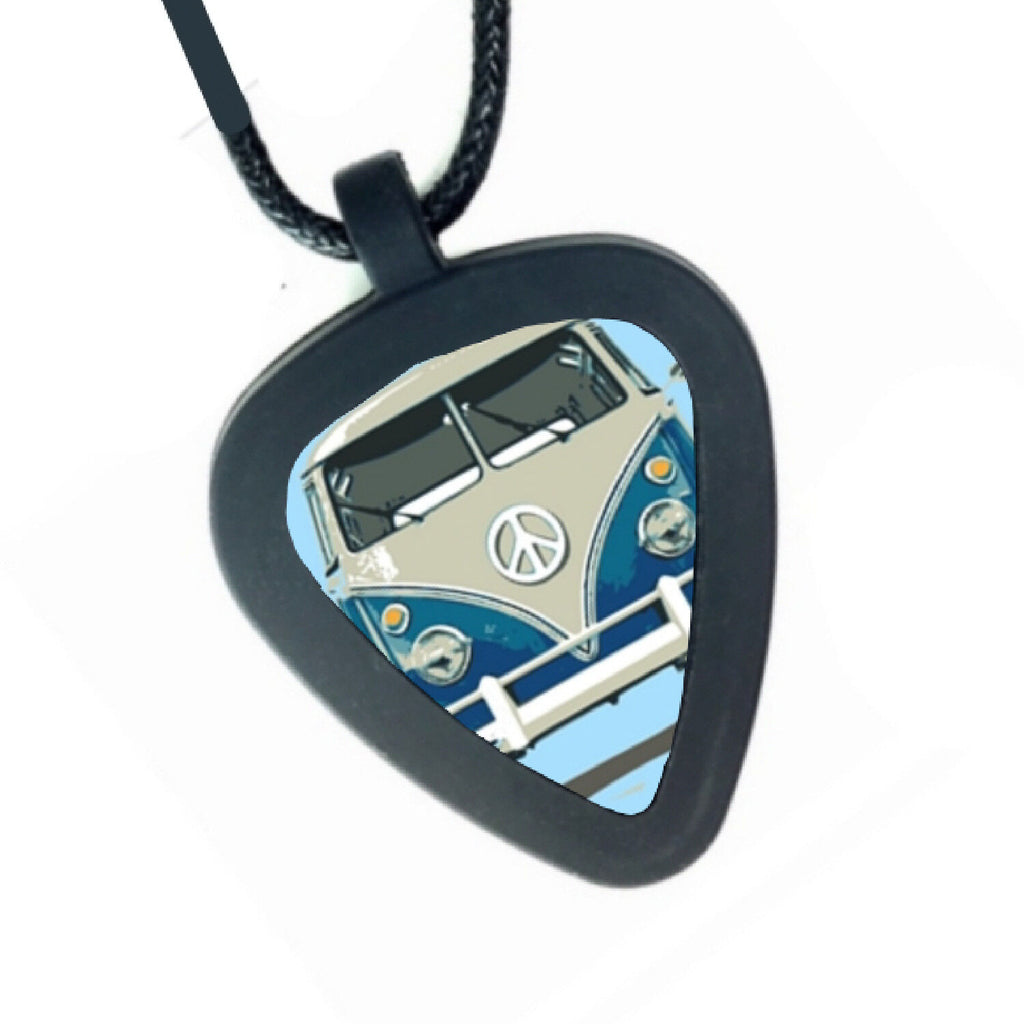 VW Bus Van Vanagon Volkswagen Pickbandz Mens Womens Real Guitar Pick Necklace