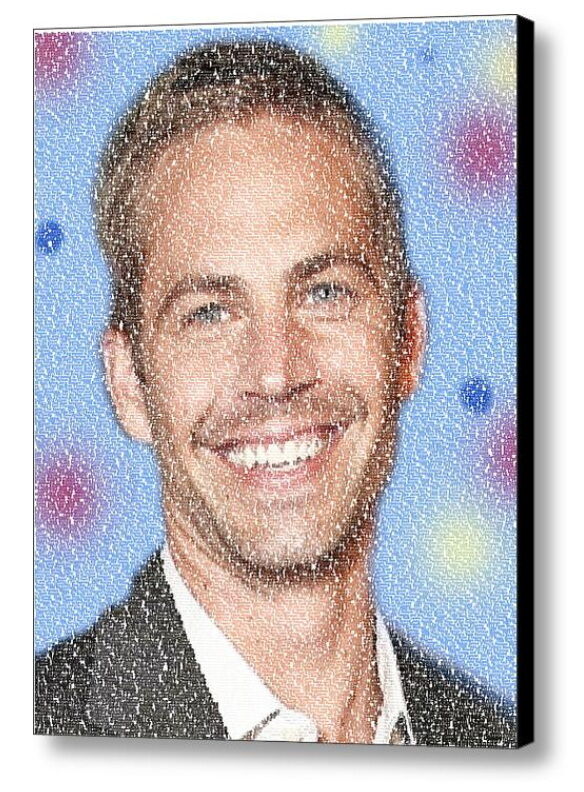 Paul Walker Movie Roles Mosaic AMAZING Framed 9X11 Limited Edition Art w/COA